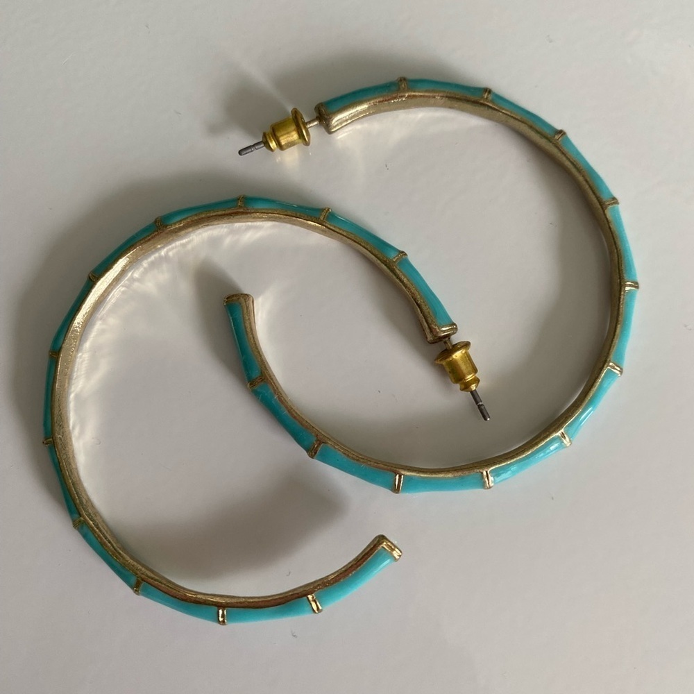 (3) Pairs of Turquoise Color Pierced Earrings - Picture 2 of 4